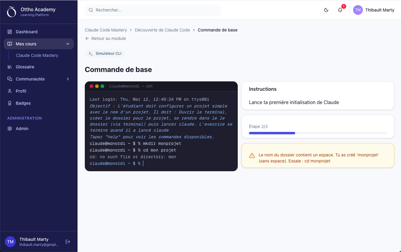 Simulateur CLI interactif