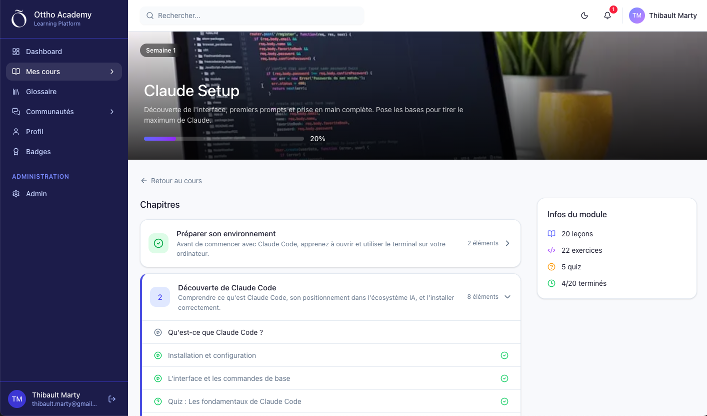 Page module avec chapitres